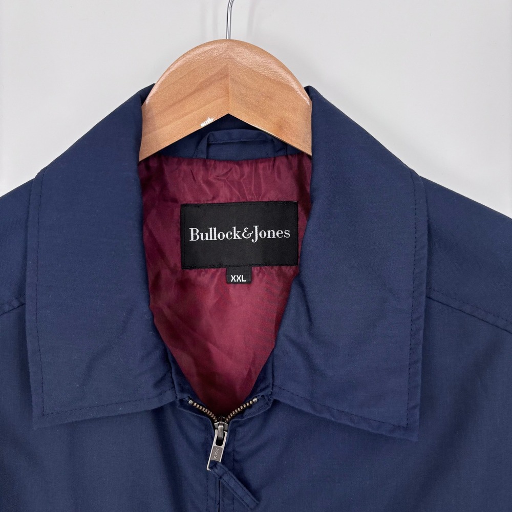 Bullock & Jones Lightweight Bomber Jacket Mens XXL Navy Blue Made in USA Classic - Picture 2 of 11
